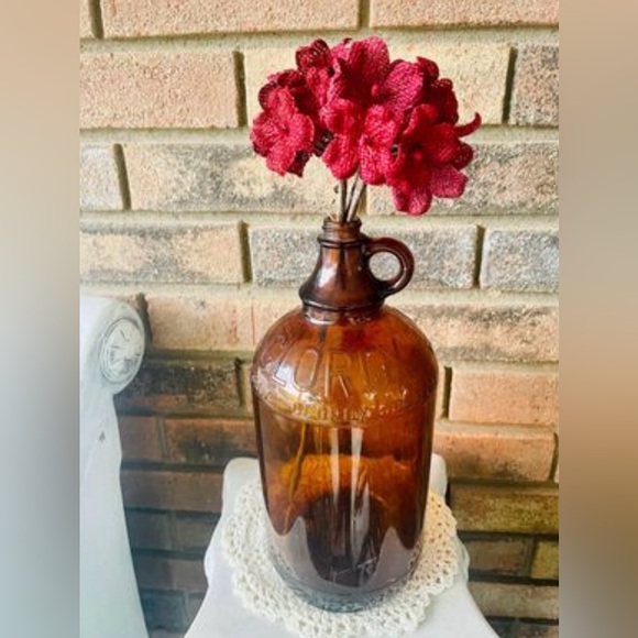 *Burlap Hydrangea Pick, Burgundy, Bundle of 3 - Picture 2 of 10